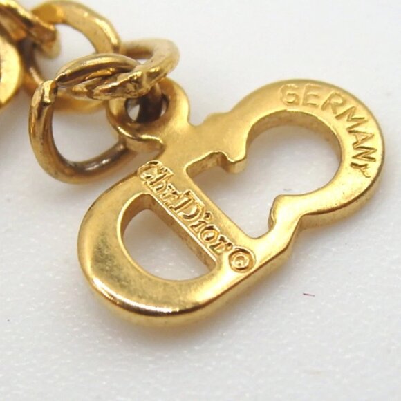 Authentic Christian Dior CD logo Necklace metal/Rhinestone [Used] - Picture 8 of 8